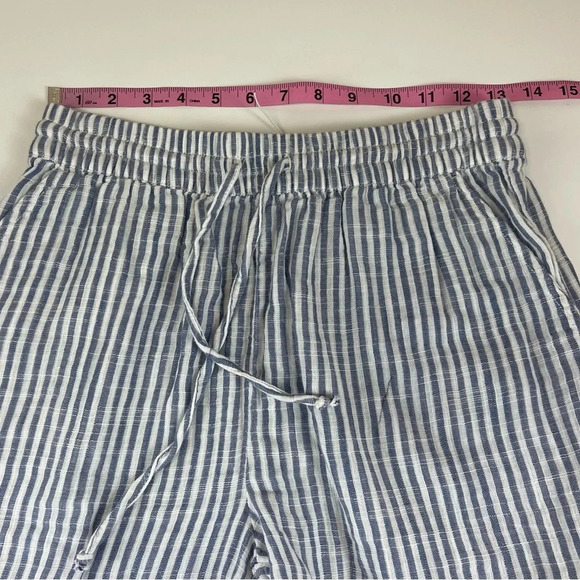 NEW BeachLunchLounge Shorts Womens XS Blue White Striped Cotton Drawstring NWOT - Picture 4 of 9